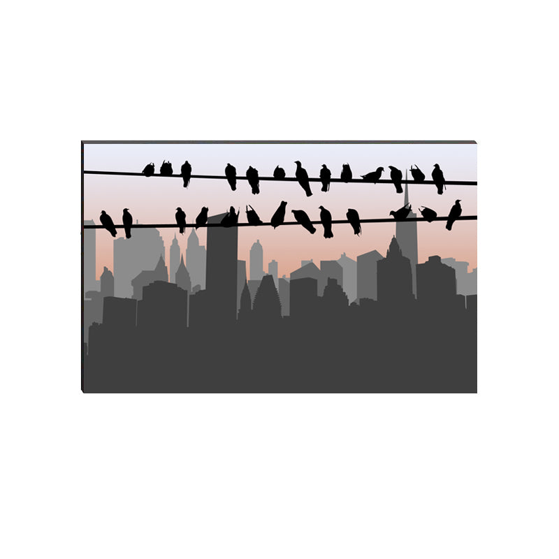 6MM MDF Birds Sitting on Wire Satin Matt Texture UV Art Painting Kafalo