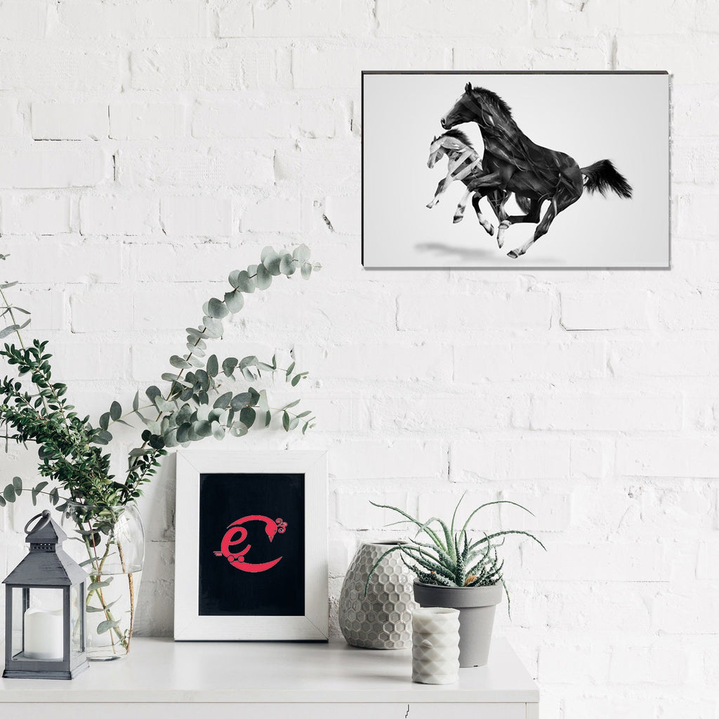 6MM MDF Running Horses Satin Matt Texture UV Art Painting Kafalo