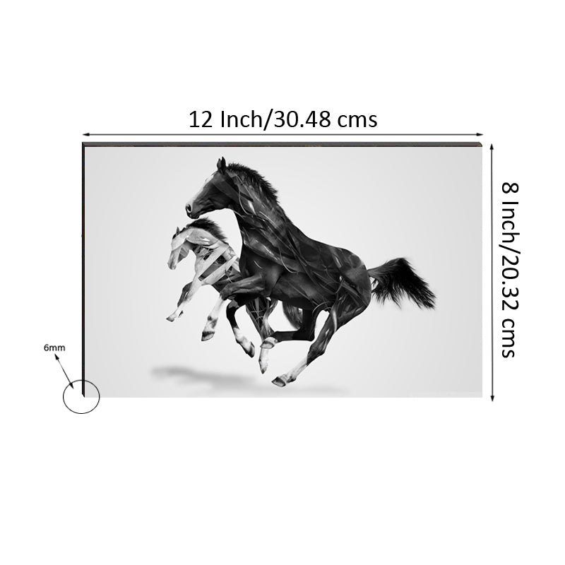 6MM MDF Running Horses Satin Matt Texture UV Art Painting Kafalo