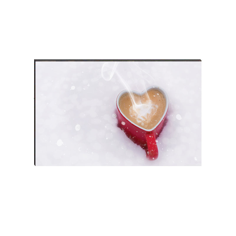 6MM MDF Coffee in Heart Shape Cup Satin Matt Texture UV Art Painting Kafalo