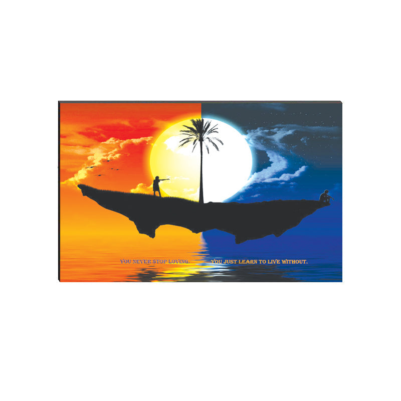6MM MDF Boat View During Sunset Satin Matt Texture UV Art Painting Kafalo