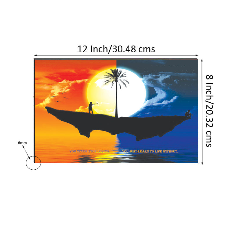 6MM MDF Boat View During Sunset Satin Matt Texture UV Art Painting Kafalo