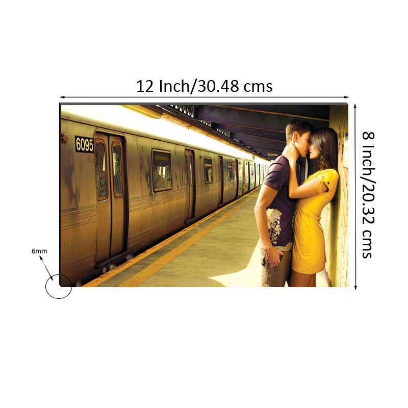 6MM MDF Kissing Couple Satin Matt Texture UV Art Painting Kafalo