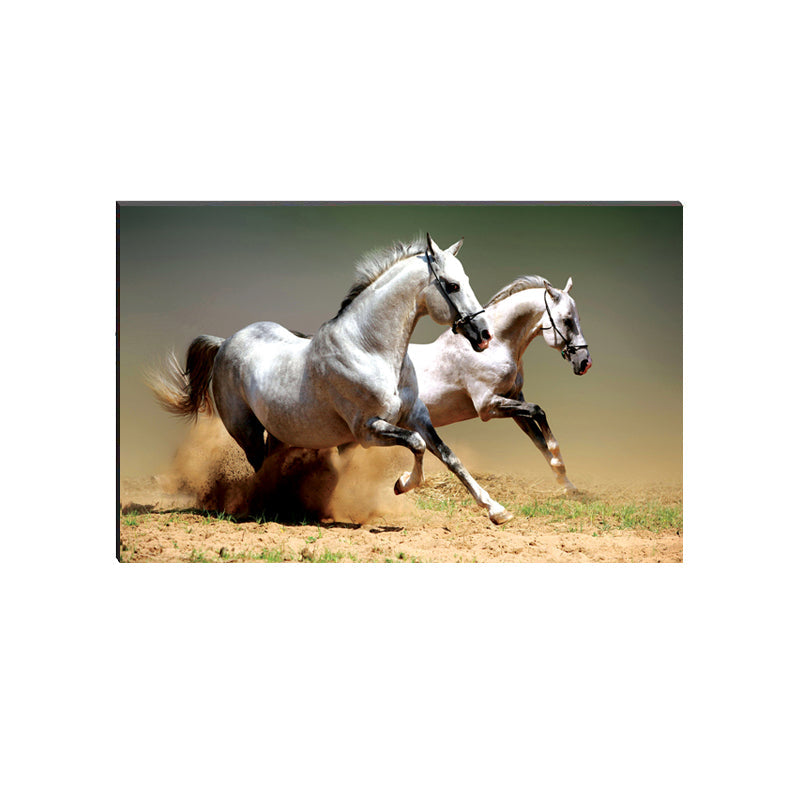 6MM MDF Running White Horses Satin Matt Texture UV Art Painting Kafalo