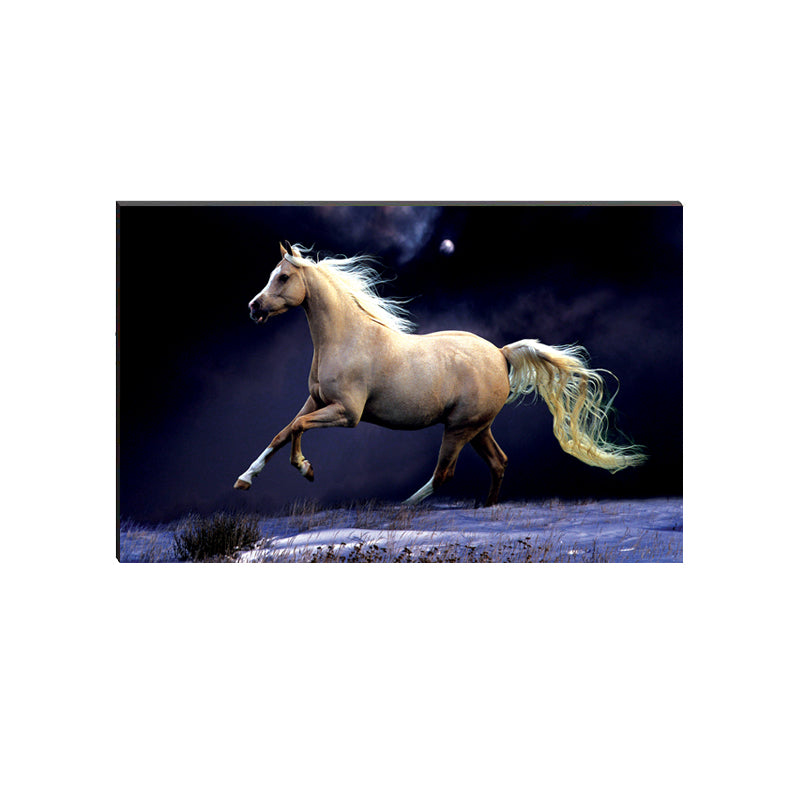 6MM MDF Running White Horse Satin Matt Texture UV Art Painting Kafalo