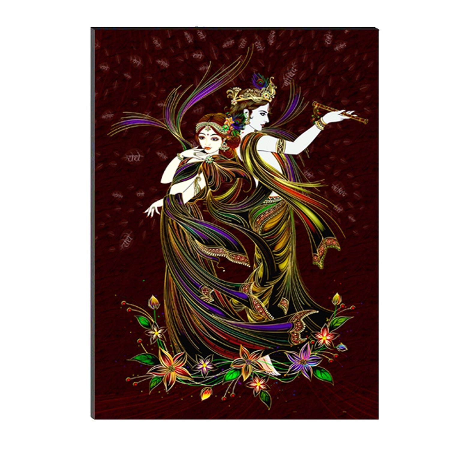 6MM MDF Radha Krishna Satin Matt Texture UV Art Painting Kafalo