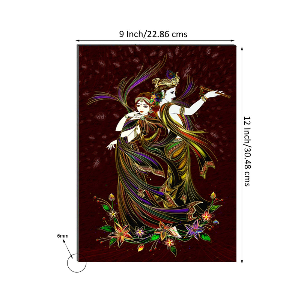 6MM MDF Radha Krishna Satin Matt Texture UV Art Painting Kafalo