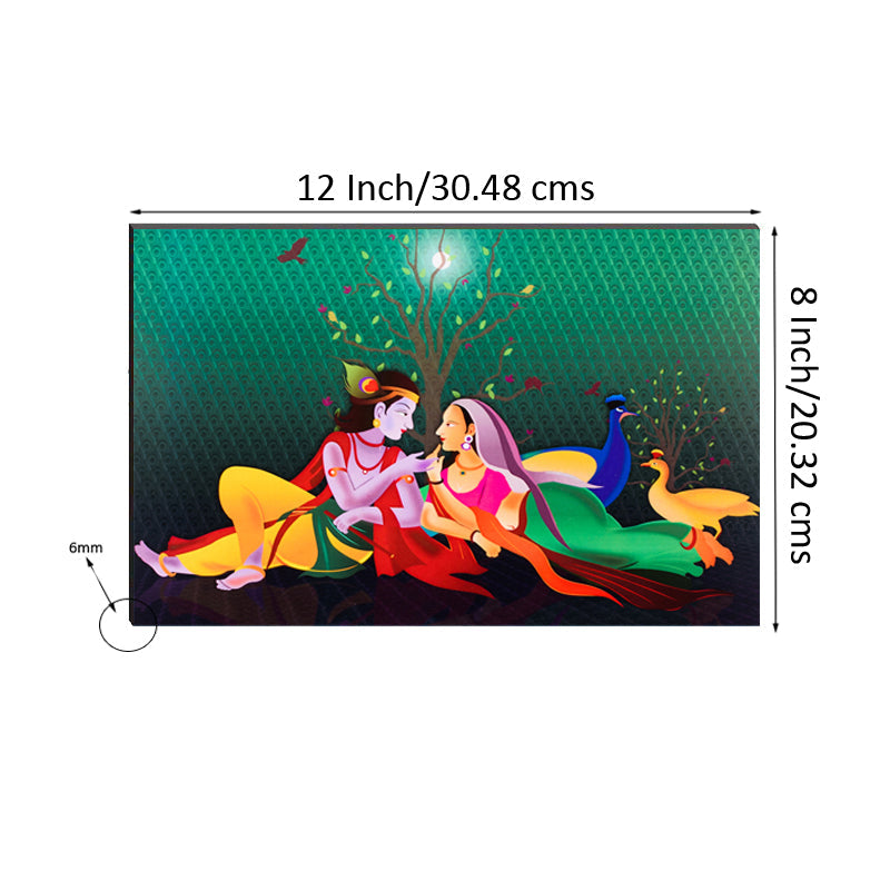 6MM MDF Radha Krishna Satin Matt Texture UV Art Painting Kafalo