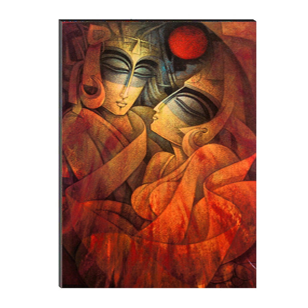 6MM MDF Radha Krishna Satin Matt Texture UV Art Painting Kafalo