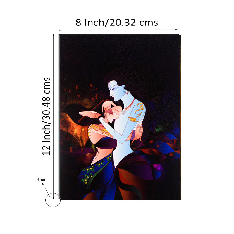 Radha Krishna Love Painting Digital Printed Religious Wall Art Kafalo