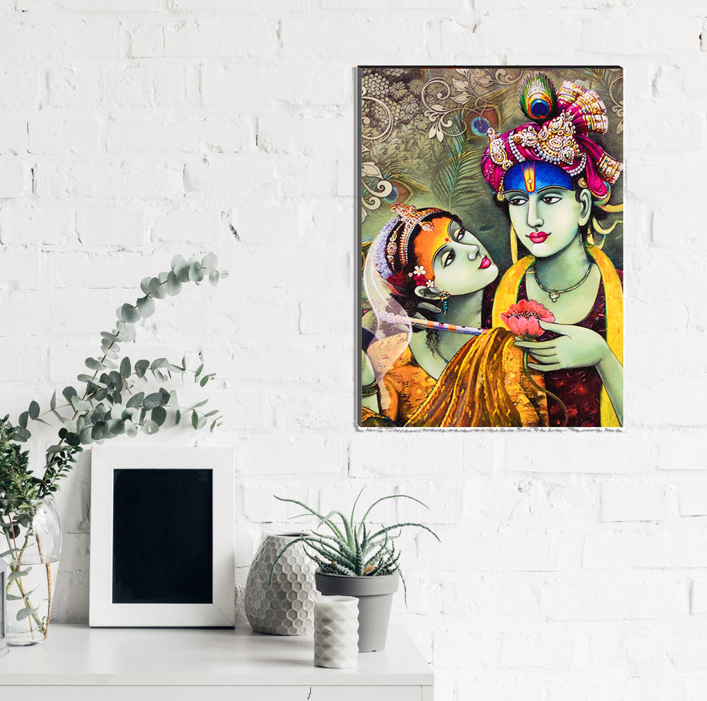 6MM MDF Radha Krishna Satin Matt Texture UV Art Painting Kafalo