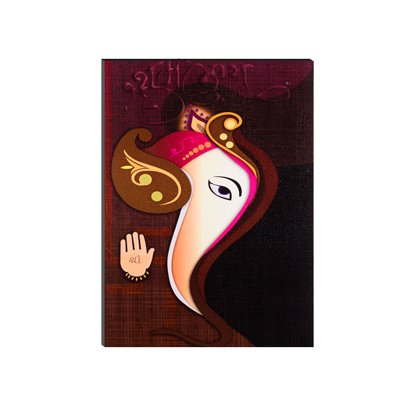 6MM MDF Lord Ganesha Satin Matt Texture UV Art Painting Kafalo