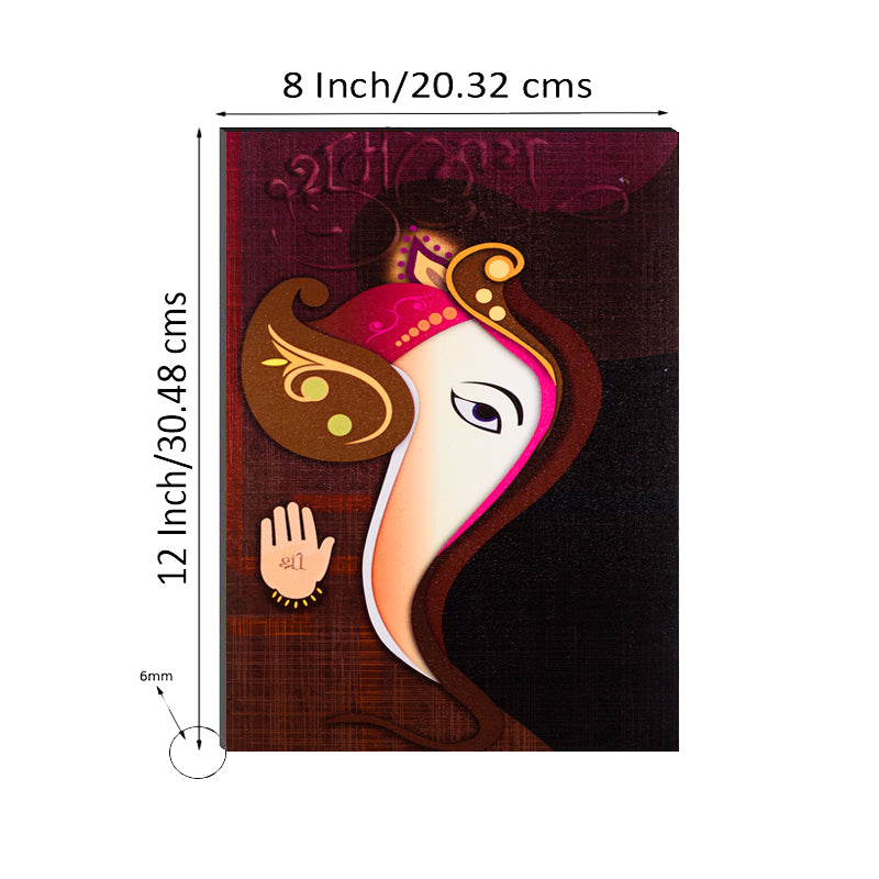 6MM MDF Lord Ganesha Satin Matt Texture UV Art Painting Kafalo
