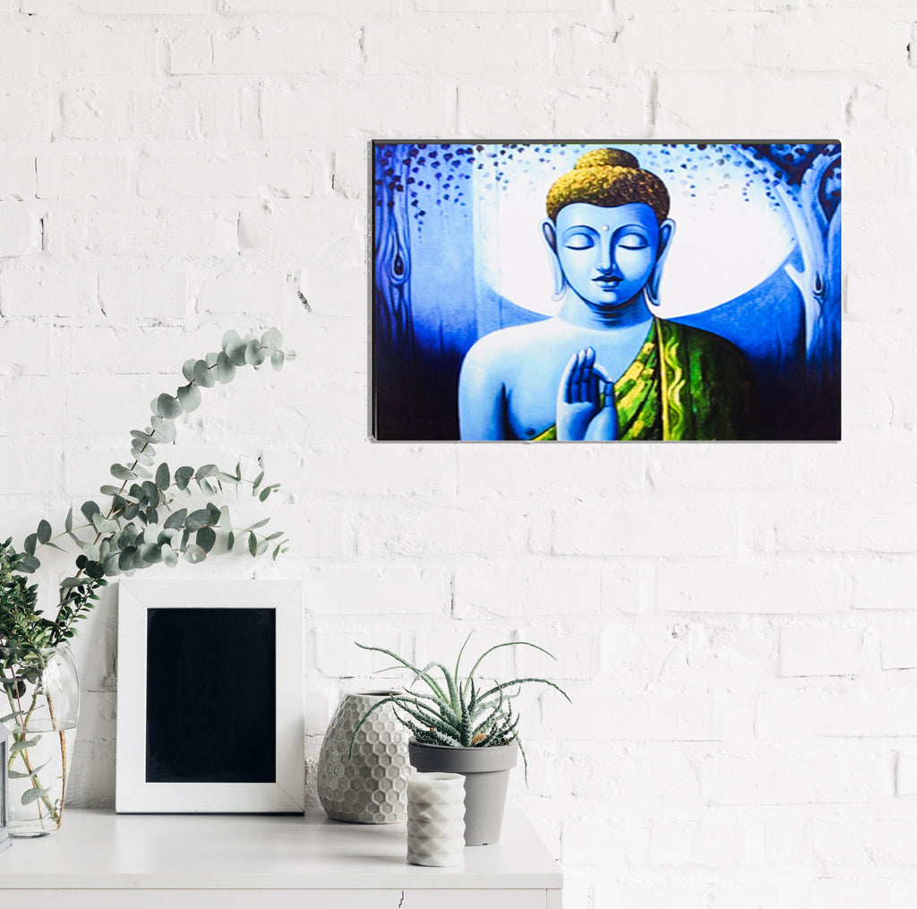 6MM MDF Meditating Lord Buddha Satin Matt Texture UV Art Painting Kafalo