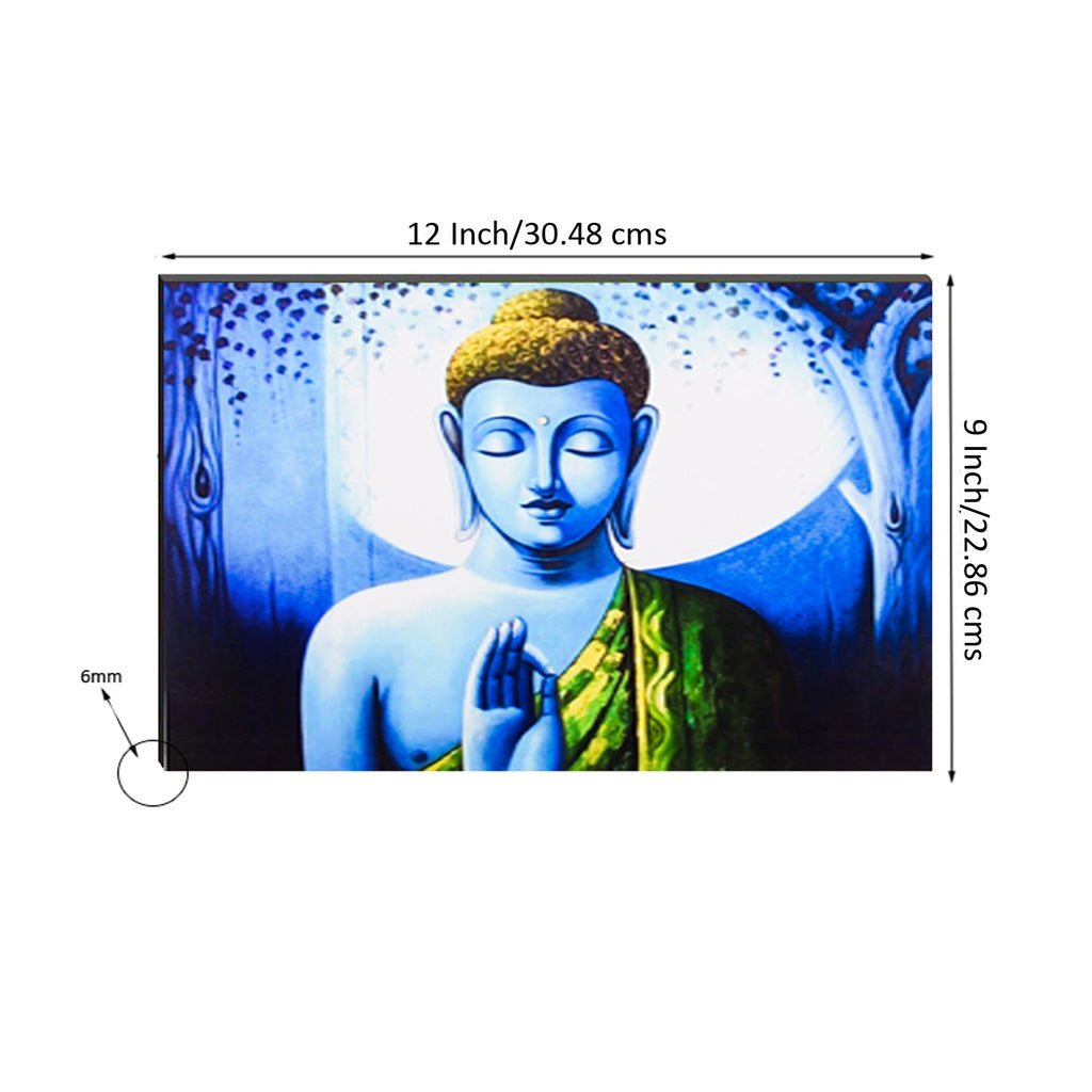 6MM MDF Meditating Lord Buddha Satin Matt Texture UV Art Painting Kafalo