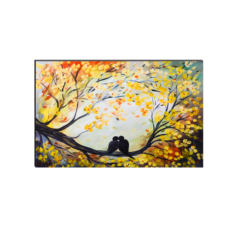6MM MDF Kissing Love Birds on Tree Branch Satin Matt Texture UV Art Painting Kafalo