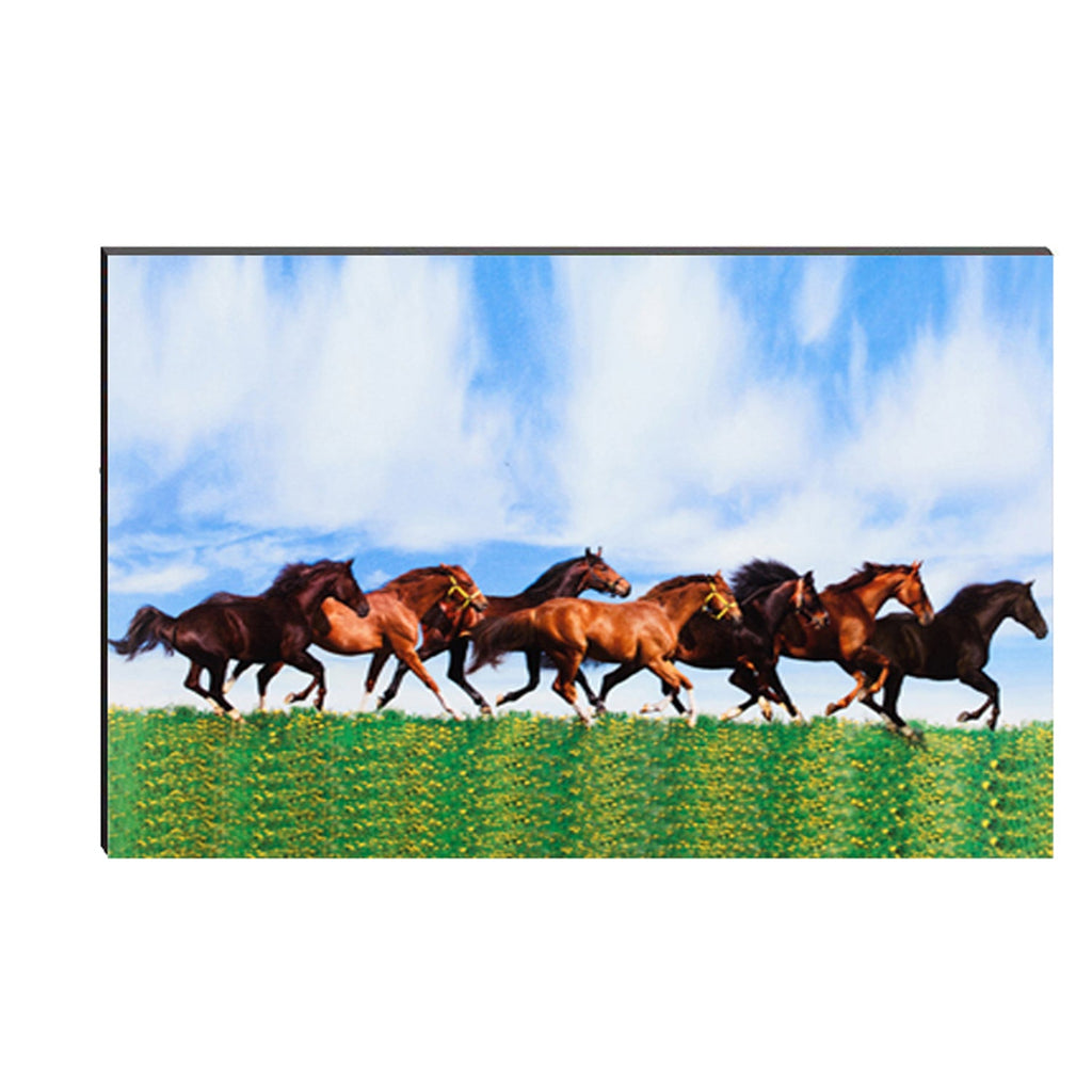 6MM MDF 7 Lucky Running Horses Satin Matt Texture UV Art Painting Kafalo