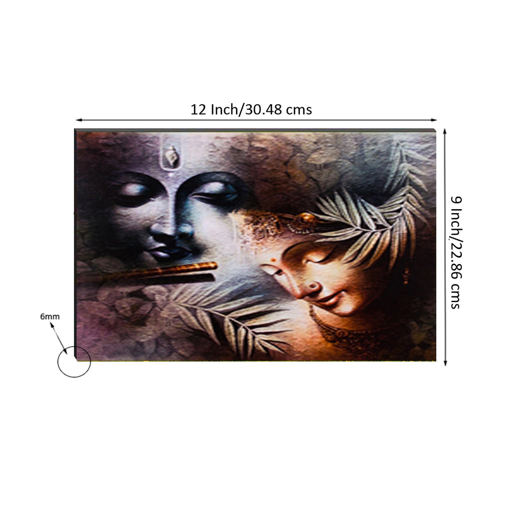6MM MDF Radha Krishna Satin Matt Texture UV Art Painting Kafalo