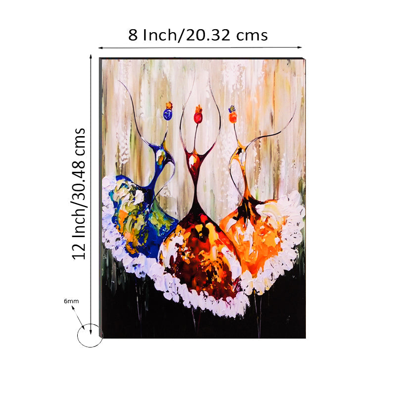 6MM MDF Dancing Girls Satin Matt Texture UV Art Painting Kafalo