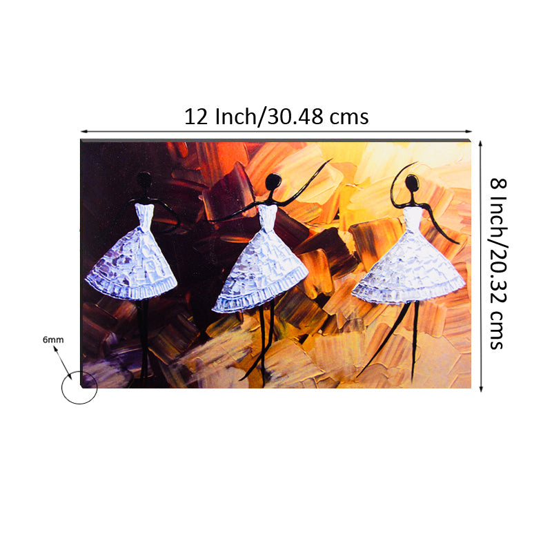 6MM MDF Dancing Girls Satin Matt Texture UV Art Painting Kafalo