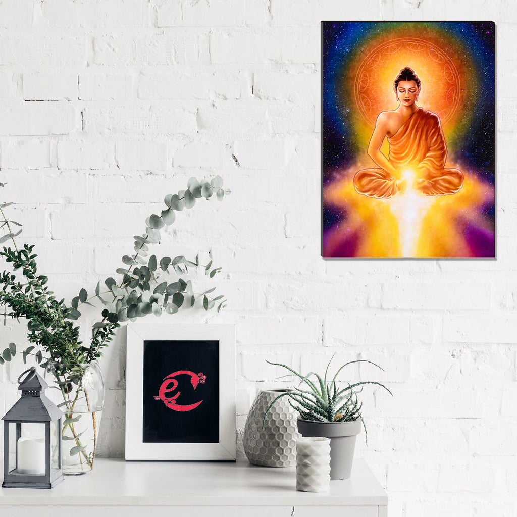 6MM MDF Meditating Lord Buddha Satin Matt Texture UV Art Painting Kafalo