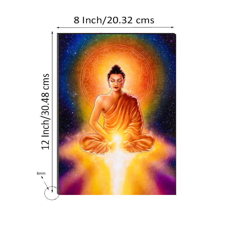 6MM MDF Meditating Lord Buddha Satin Matt Texture UV Art Painting Kafalo