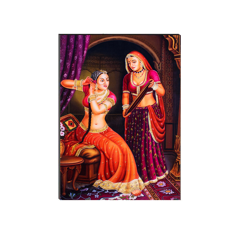 6MM MDF Village Women Satin Matt Texture UV Art Painting Kafalo