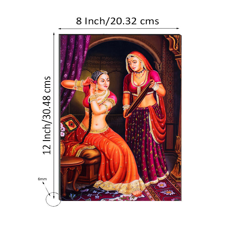 6MM MDF Village Women Satin Matt Texture UV Art Painting Kafalo