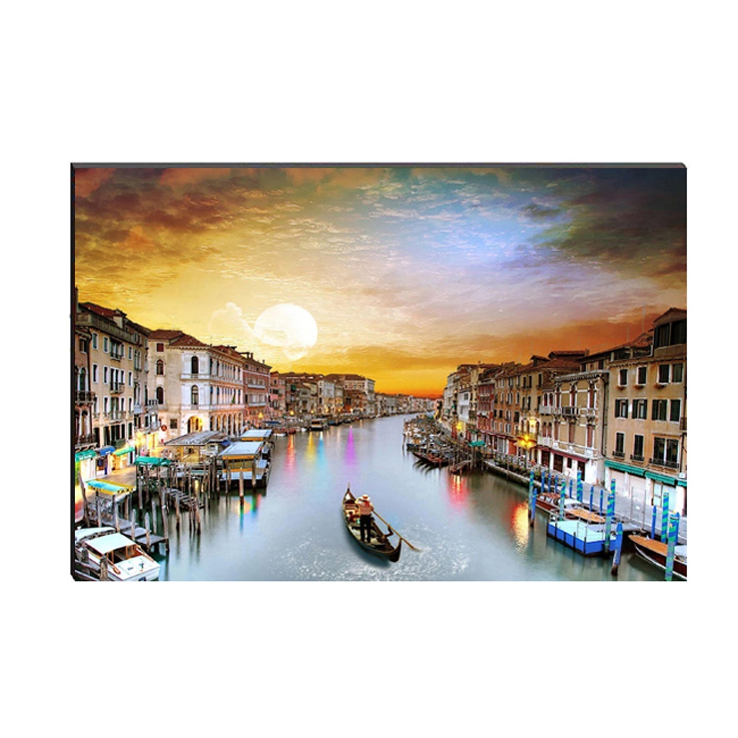 6MM MDF Boat in River View Satin Matt Texture UV Art Painting Kafalo