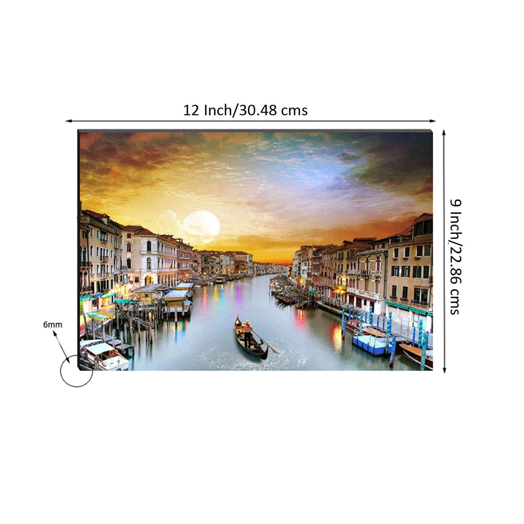 6MM MDF Boat in River View Satin Matt Texture UV Art Painting Kafalo