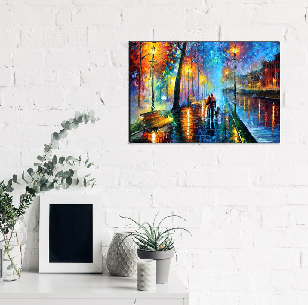 6MM MDF Couple on Road View Satin Matt Texture UV Art Painting Kafalo
