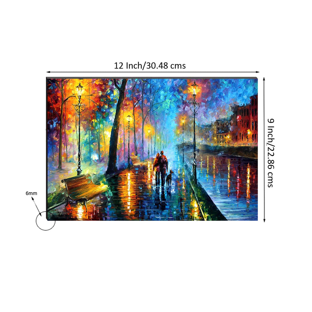 6MM MDF Couple on Road View Satin Matt Texture UV Art Painting Kafalo