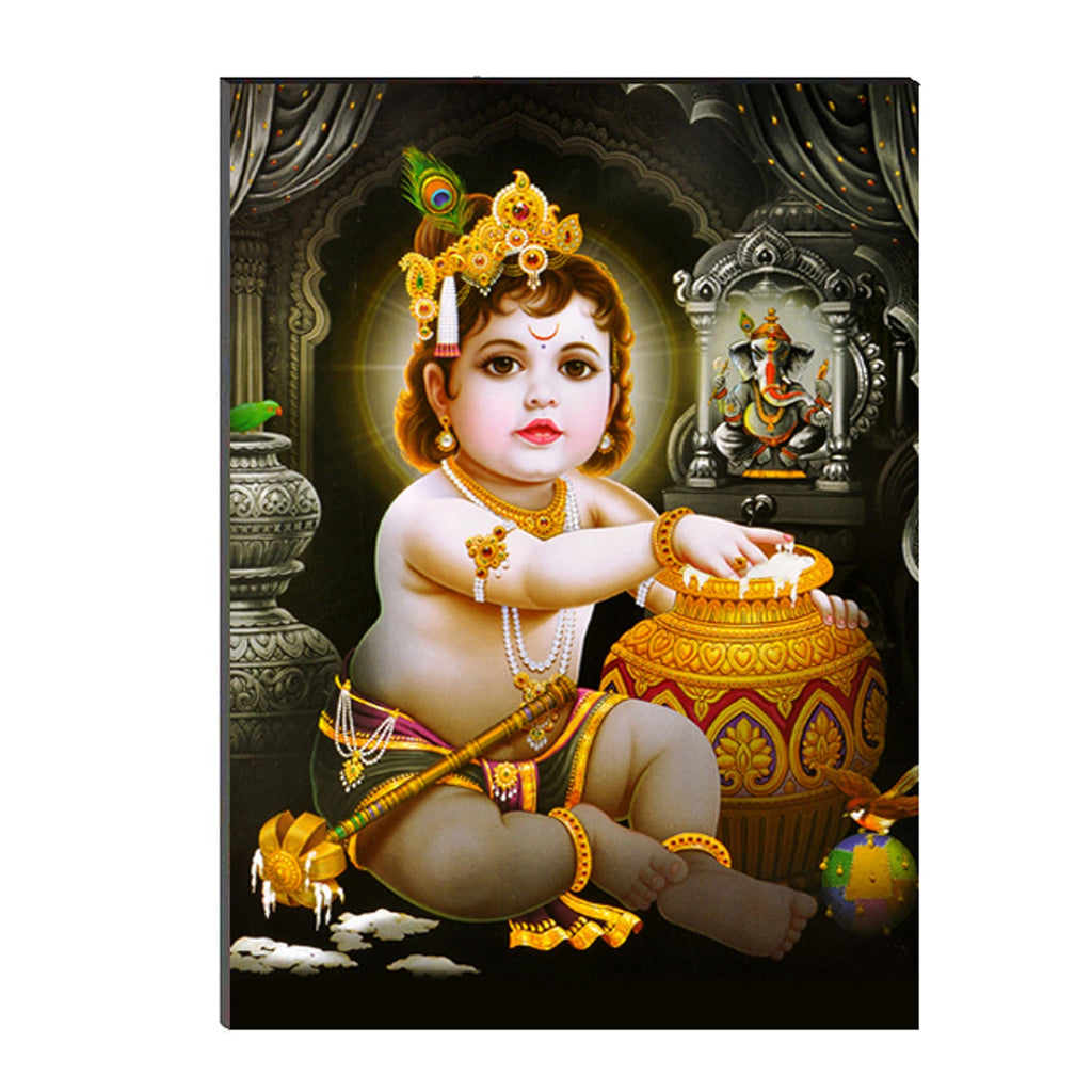 6MM MDF Lord Krishna Satin Matt Texture UV Art Painting Kafalo
