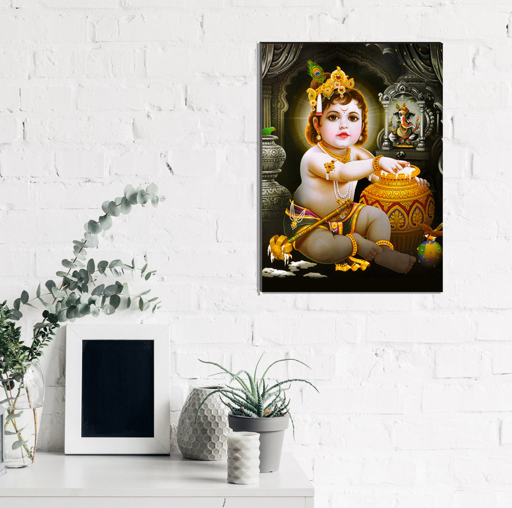 6MM MDF Lord Krishna Satin Matt Texture UV Art Painting Kafalo