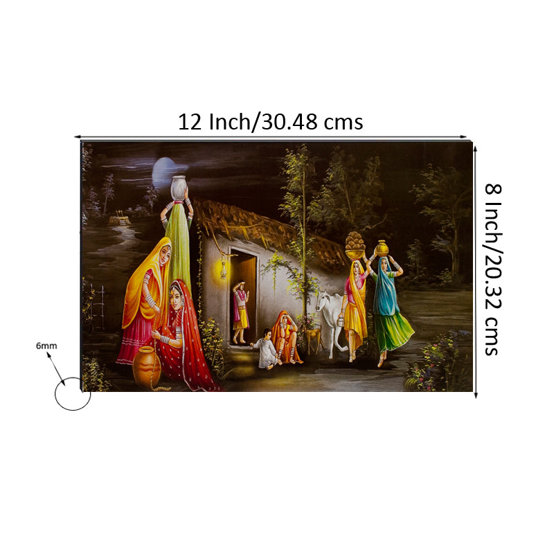 6MM MDF Village Scene Satin Matt Texture UV Art Painting Kafalo