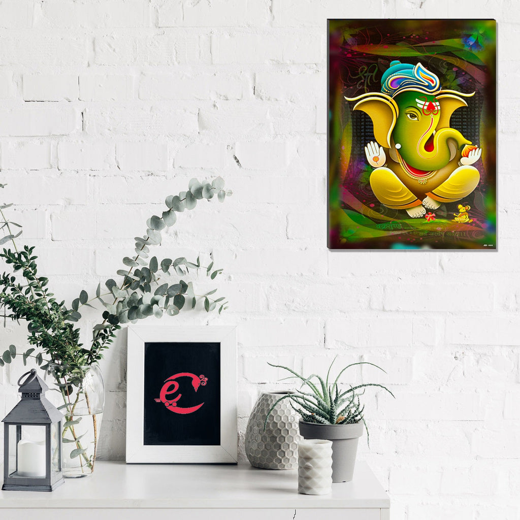 6MM MDF Lord Ganesha Satin Matt Texture UV Art Painting Kafalo