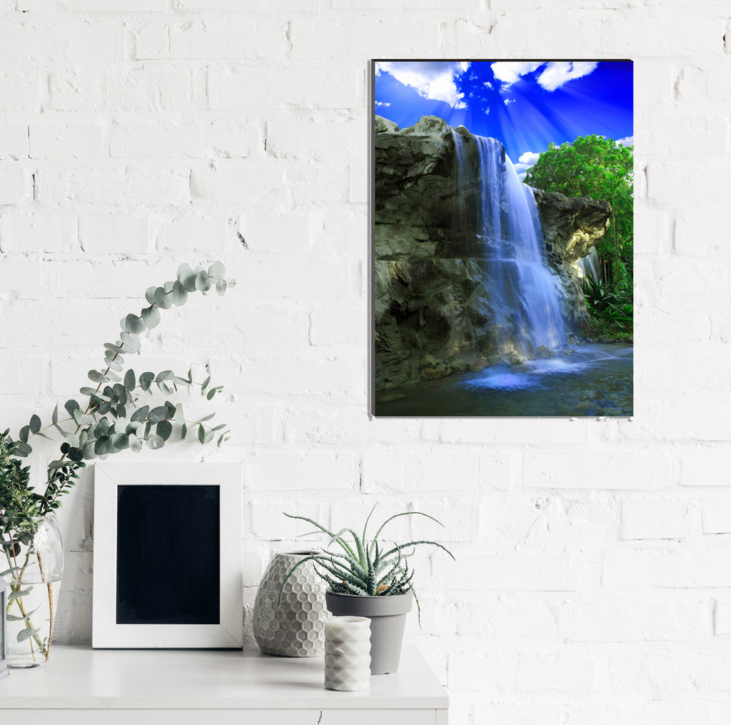 6MM MDF Waterfall Scenic View Satin Matt Texture UV Art Painting Kafalo