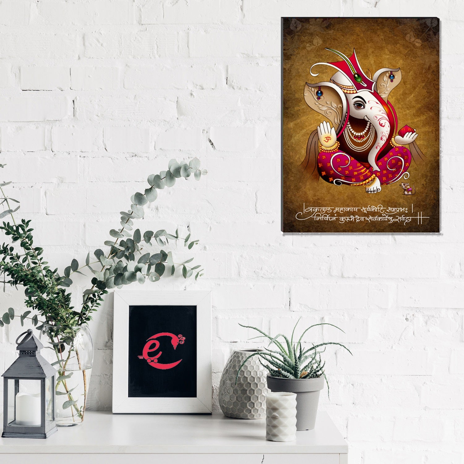 6MM MDF Lord Ganesha Satin Matt Texture UV Art Painting Kafalo