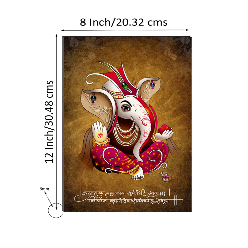 6MM MDF Lord Ganesha Satin Matt Texture UV Art Painting Kafalo