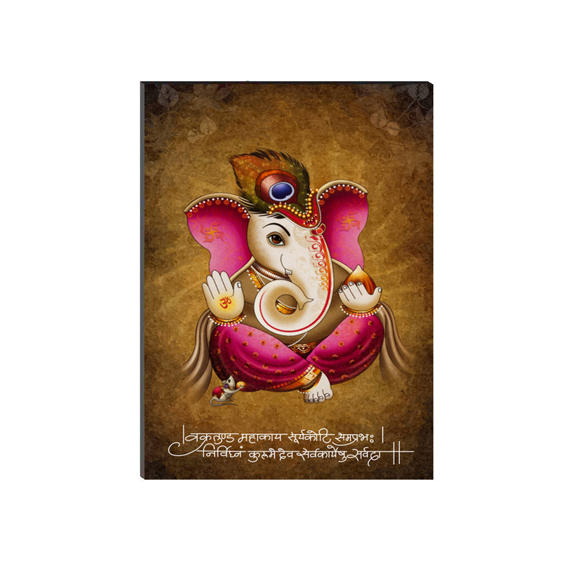 6MM MDF Lord Ganesha Satin Matt Texture UV Art Painting Kafalo