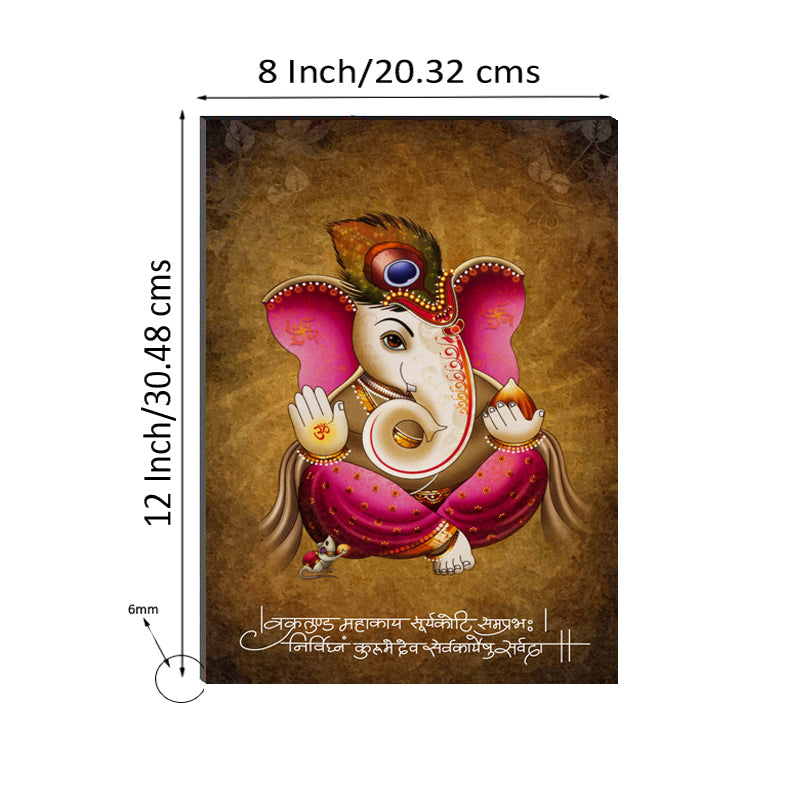 6MM MDF Lord Ganesha Satin Matt Texture UV Art Painting Kafalo