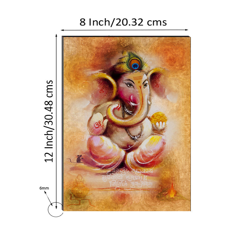 6MM MDF Lord Ganesha Satin Matt Texture UV Art Painting Kafalo