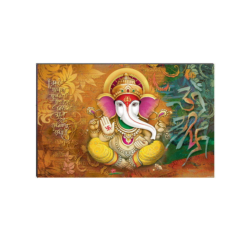 6MM MDF Lord Ganesha Satin Matt Texture UV Art Painting Kafalo