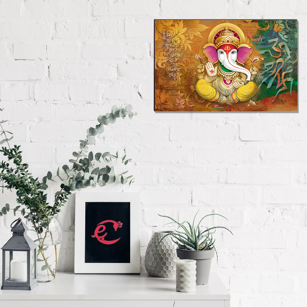 6MM MDF Lord Ganesha Satin Matt Texture UV Art Painting Kafalo