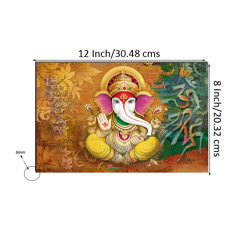 6MM MDF Lord Ganesha Satin Matt Texture UV Art Painting Kafalo