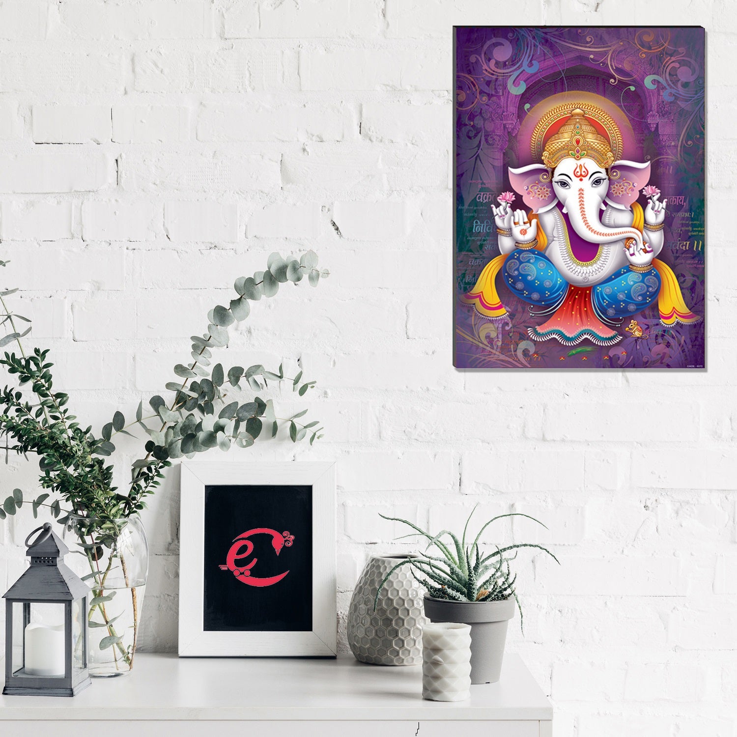 6MM MDF Lord Ganesha Satin Matt Texture UV Art Painting Kafalo