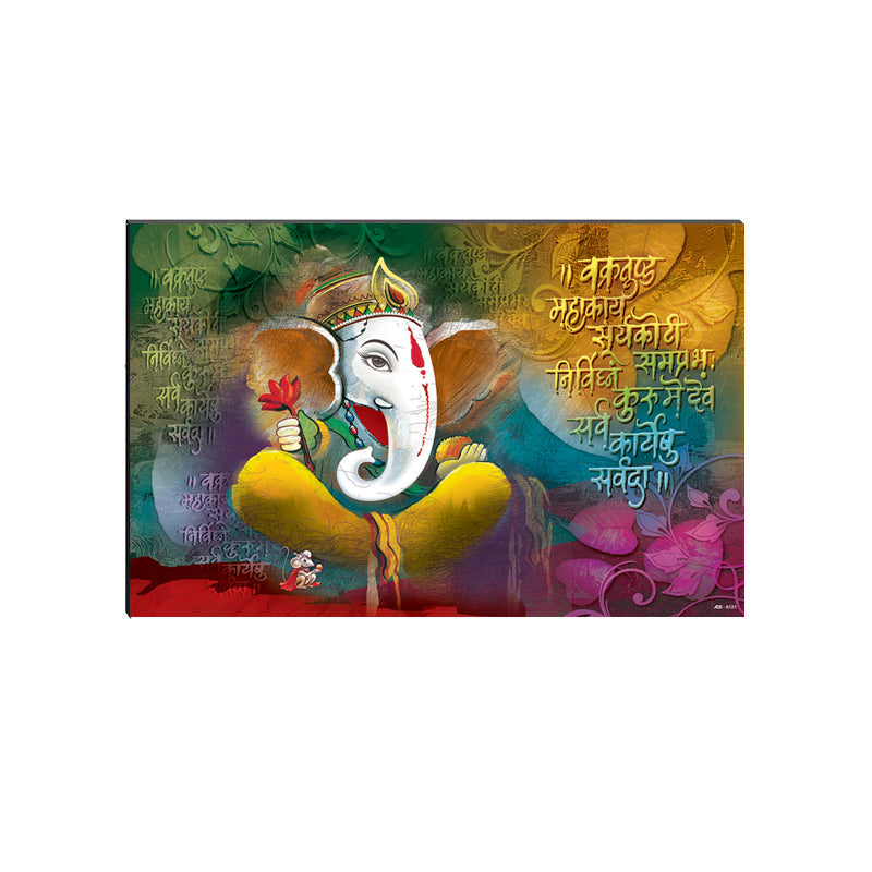 6MM MDF Lord Ganesha Satin Matt Texture UV Art Painting Kafalo