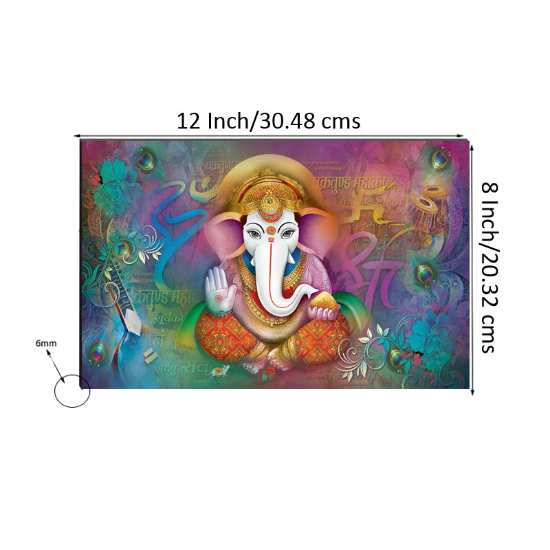 6MM MDF Lord Ganesha Satin Matt Texture UV Art Painting Kafalo