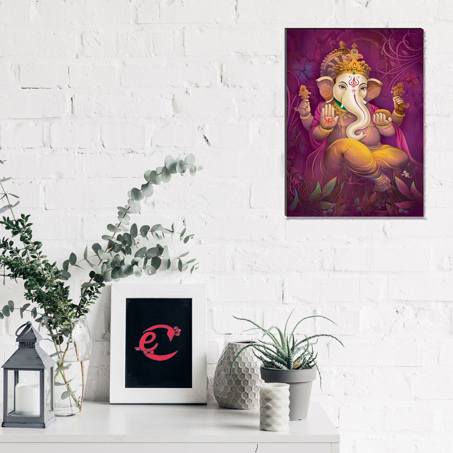 6MM MDF Lord Ganesha Satin Matt Texture UV Art Painting Kafalo