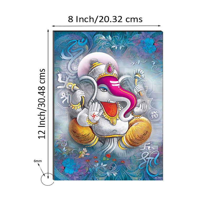 6MM MDF Lord Ganesha Satin Matt Texture UV Art Painting Kafalo